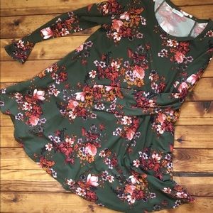2/$25 SALE! Floral Green Dress